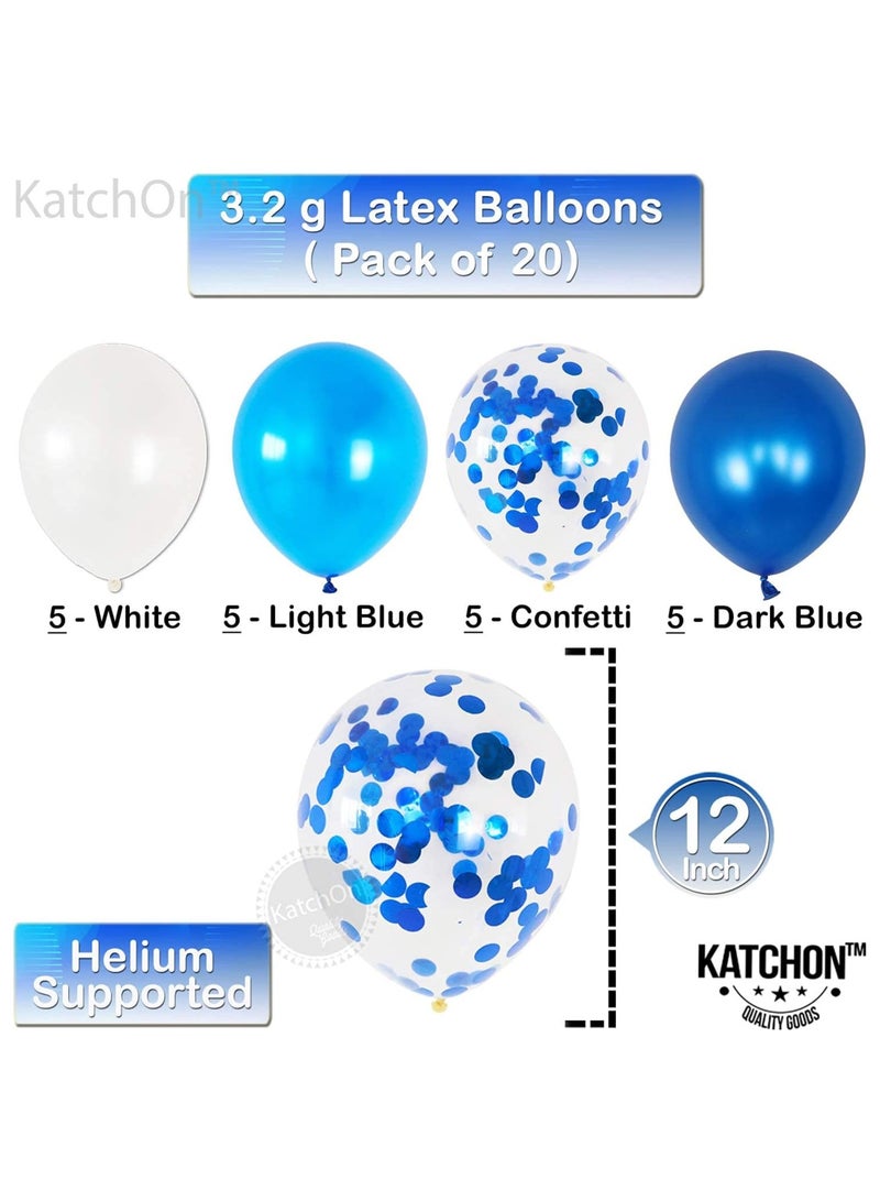 KATCHON Silver Number 1 and One Balloon with Latex Balloons Pack of 22 for First Birthday Decoration - Image 4